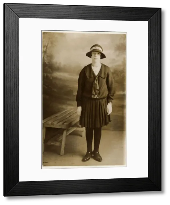 Framed Print : Young woman in Girls Life Brigade uniform Framed Print : Young woman in Girls Life Brigade uniform