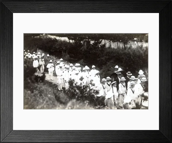 Framed Print : Crew of HMS Danae on parade, Hong Kong, China Framed Print : Crew of HMS Danae on parade, Hong Kong, China