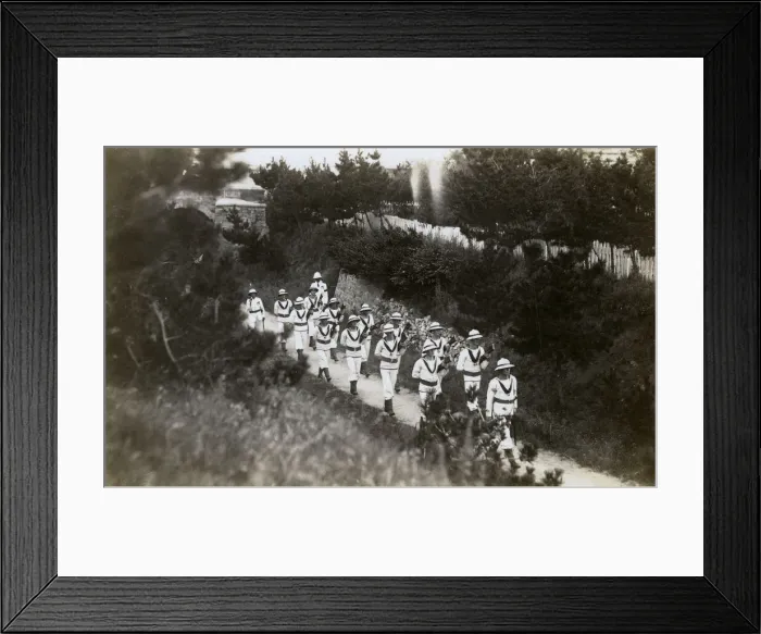 Framed Print : Crew of HMS Danae on parade, Hong Kong, China Framed Print : Crew of HMS Danae on parade, Hong Kong, China