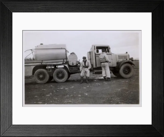 Framed Print : Aircraft refuelling truck at an airfield Framed Print : Aircraft refuelling truck at an airfield