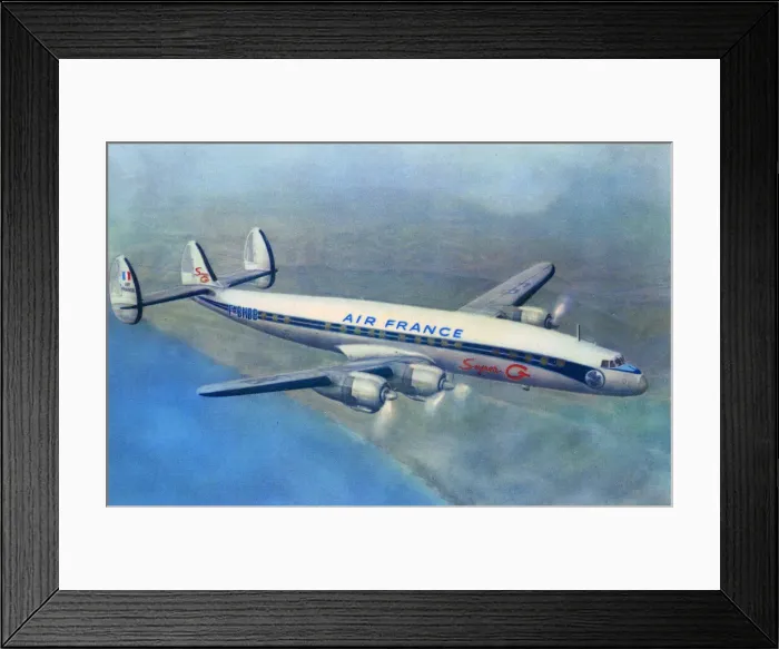 Framed Print : Air France Super G Constellation plane in flight Framed Print : Air France Super G Constellation plane in flight