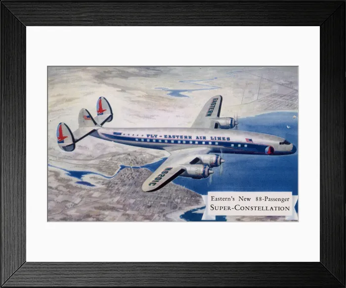 Framed Print : Fly-Eastern Super Constellation plane in flight Framed Print : Fly-Eastern Super Constellation plane in flight