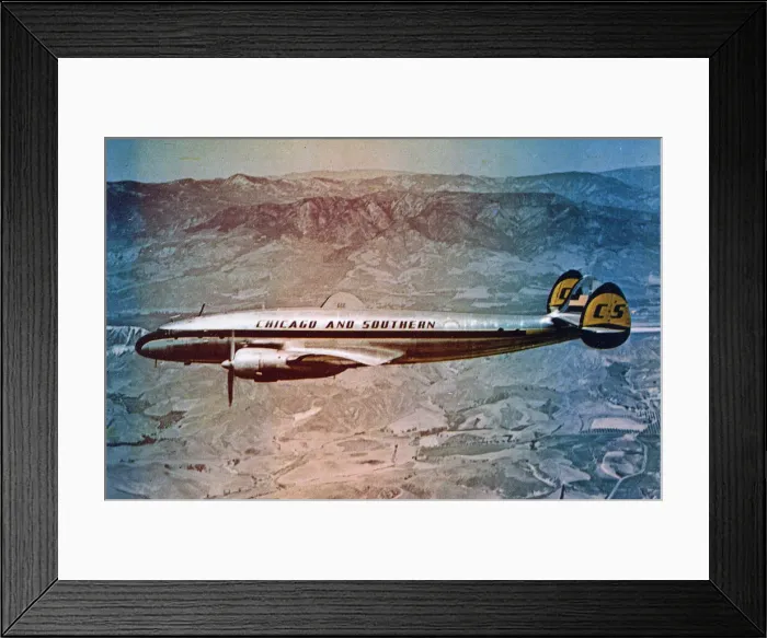 Framed Print : Chicago & Southern Airlines Constellation plane in flight Framed Print : Chicago & Southern Airlines Constellation plane in flight