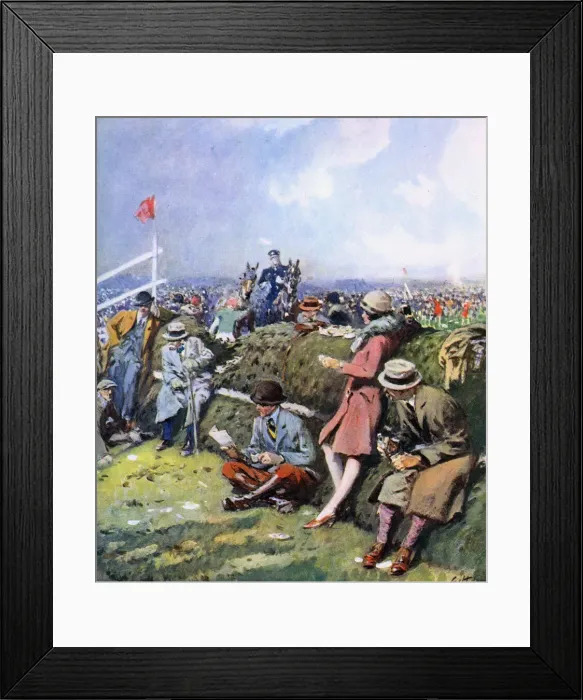 Framed Print : Picknickers at the fences at Aintree - Grand National Framed Print : Picknickers at the fences at Aintree - Grand National