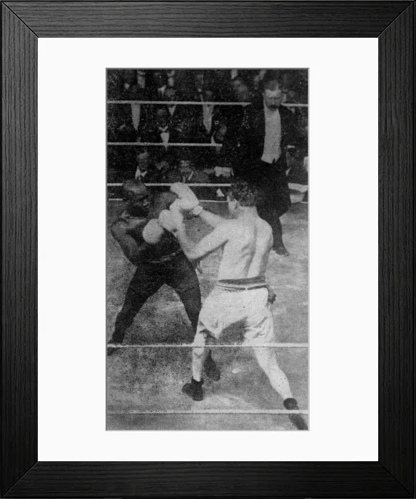 Framed Print : Boxing match, Langford v Lang, London Framed Print : Boxing match, Langford v Lang, London
