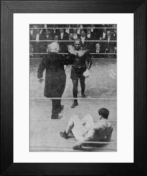 Framed Print : Boxing match, Langford v Lang, London Framed Print : Boxing match, Langford v Lang, London