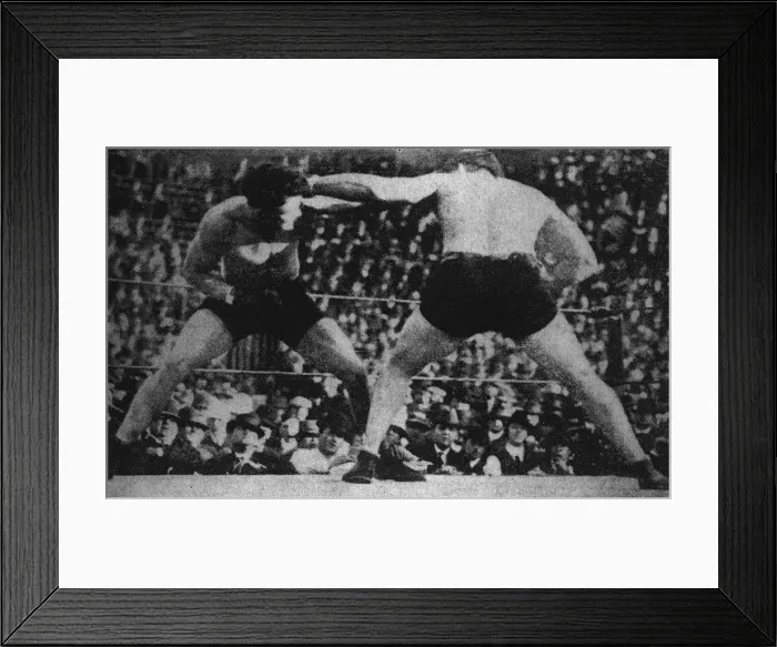 Framed Print : Boxing match, McCarthy v Palzer, Vernon, USA Framed Print : Boxing match, McCarthy v Palzer, Vernon, USA