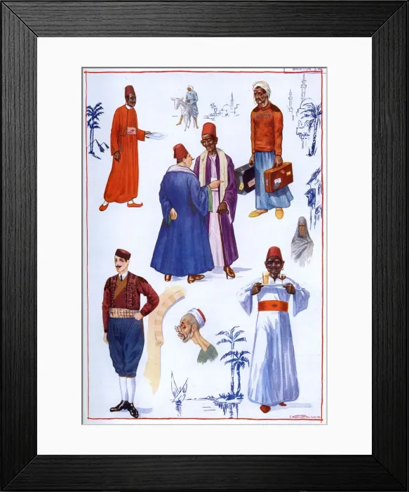 Framed Print : Cairo Characters, ministers to the travellers comfort Framed Print : Cairo Characters, ministers to the travellers comfort