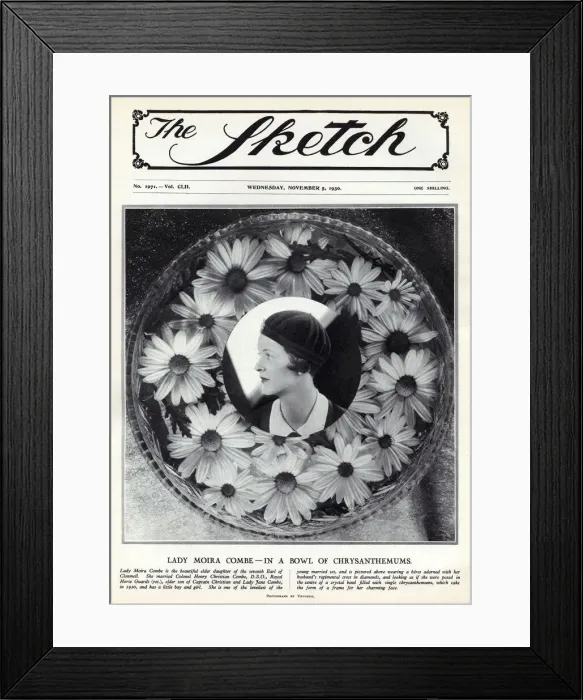 Framed Print : Front cover portrait, Lady Moira Combe Framed Print : Front cover portrait, Lady Moira Combe