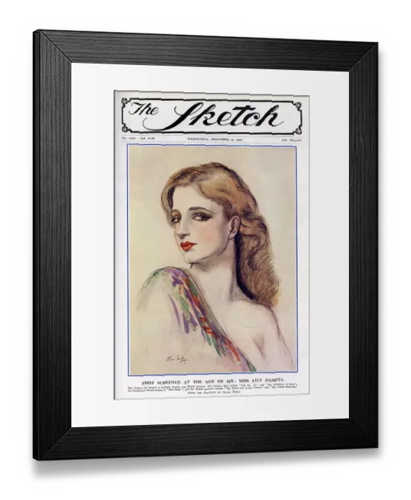 Framed Print : Front cover, portrait of Lily (Lili) Damita, actress