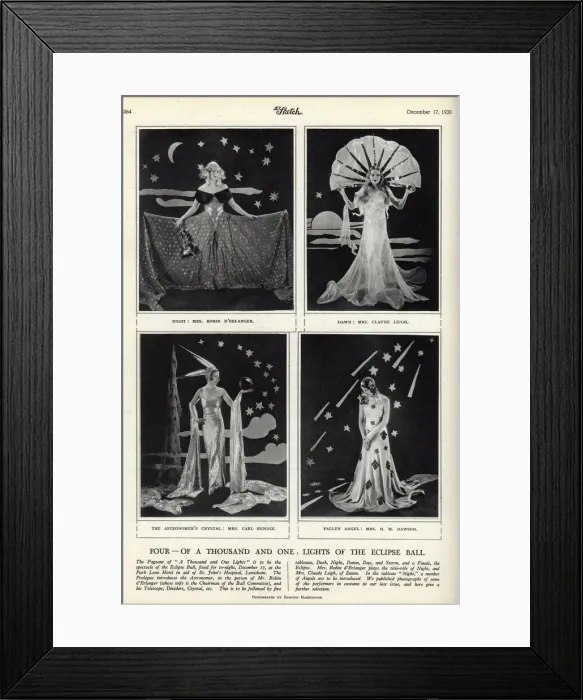 Framed Print : Four costumes for the Eclipse Ball Framed Print : Four costumes for the Eclipse Ball