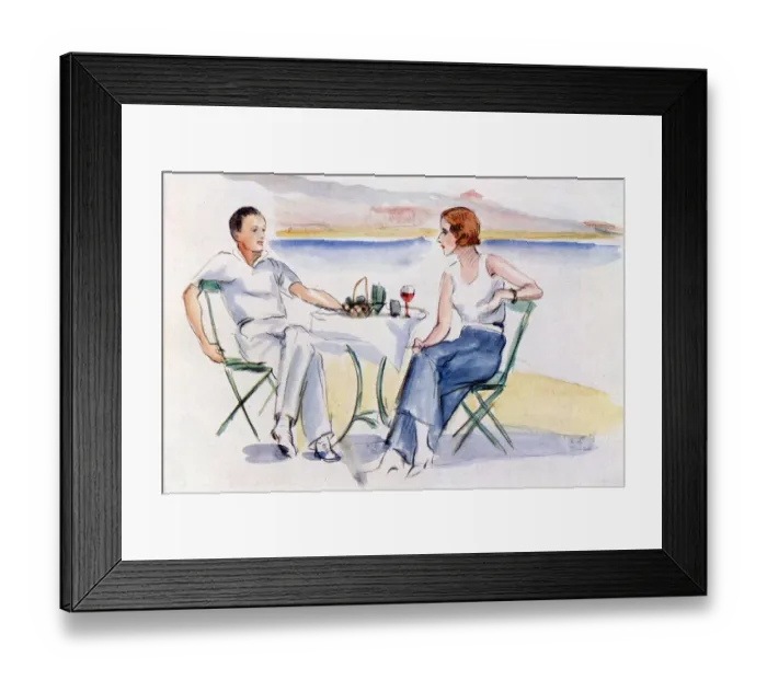 Framed Print : Cocktail time at Cap d Antibes, Marquise de Casa Maury Framed Print : Cocktail time at Cap d Antibes, Marquise de Casa Maury