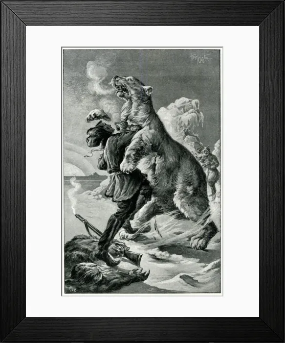 Framed Print : Frontispiece illustration, The Ice Desert, by Jules Verne Framed Print : Frontispiece illustration, The Ice Desert, by Jules Verne