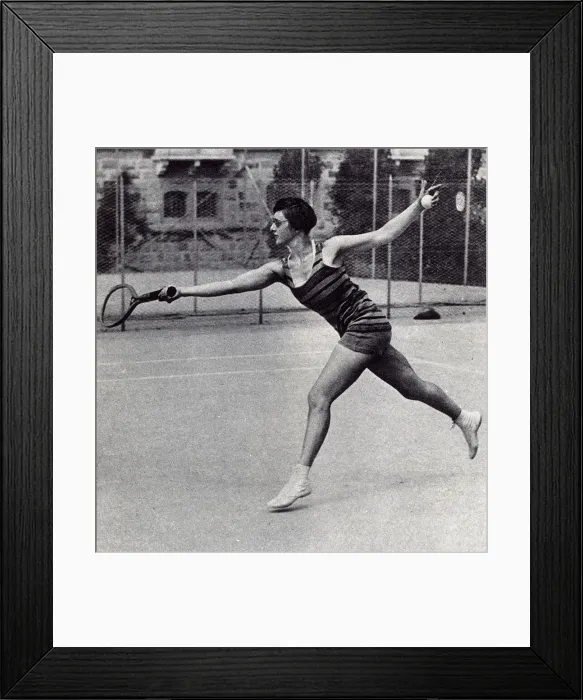 Framed Print : Miss S. T. Phillips playing tennis at the Venice Lido Framed Print : Miss S. T. Phillips playing tennis at the Venice Lido