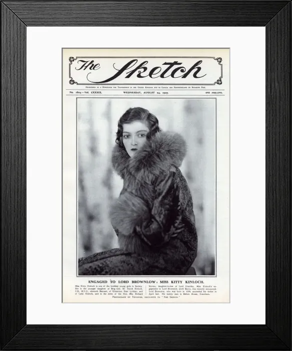 Framed Print : Sketch cover - Kitty Kinloch by Madame Yevonde Framed Print : Sketch cover - Kitty Kinloch by Madame Yevonde