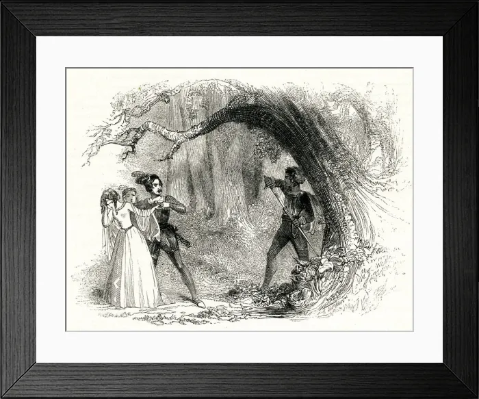 Framed Print : Illustration, Two Gentlemen of Verona, William Shakespeare Framed Print : Illustration, Two Gentlemen of Verona, William Shakespeare