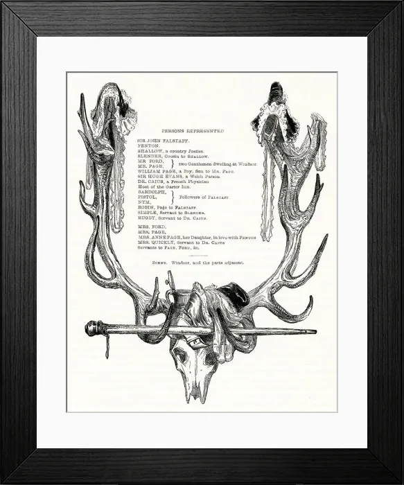 Framed Print : Illustration, Merry Wives of Windsor, William Shakespeare Framed Print : Illustration, Merry Wives of Windsor, William Shakespeare