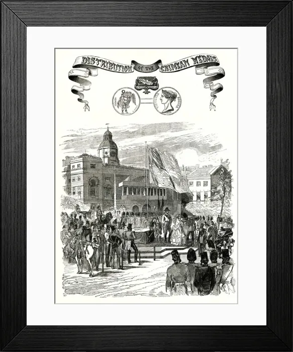 Framed Print : Distribution of the Crimean medals 1856 Framed Print : Distribution of the Crimean medals 1856