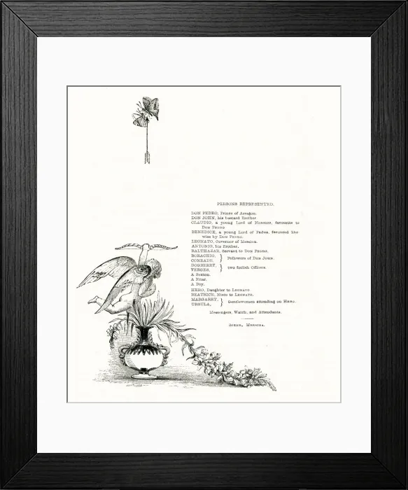 Framed Print : Illustration, Much Ado About Nothing, by William Shakespeare Framed Print : Illustration, Much Ado About Nothing, by William Shakespeare