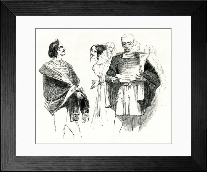 Framed Print : Illustration, Much Ado About Nothing, by William Shakespeare Framed Print : Illustration, Much Ado About Nothing, by William Shakespeare