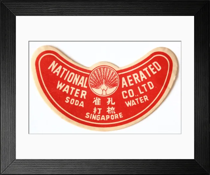Framed Print : Chinese Soda Water drink label from Singapore Framed Print : Chinese Soda Water drink label from Singapore