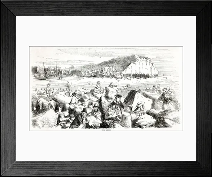 Framed Print : Hastings - the rocks 1857 Framed Print : Hastings - the rocks 1857