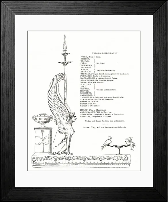 Framed Print : Illustration, Troilus and Cressida, by William Shakespeare Framed Print : Illustration, Troilus and Cressida, by William Shakespeare