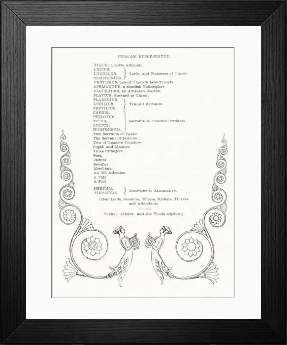 Framed Print : Illustration, Timon of Athens, by William Shakespeare Framed Print : Illustration, Timon of Athens, by William Shakespeare