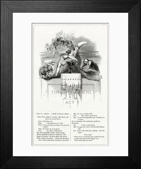 Framed Print : Illustration, Timon of Athens, by William Shakespeare Framed Print : Illustration, Timon of Athens, by William Shakespeare