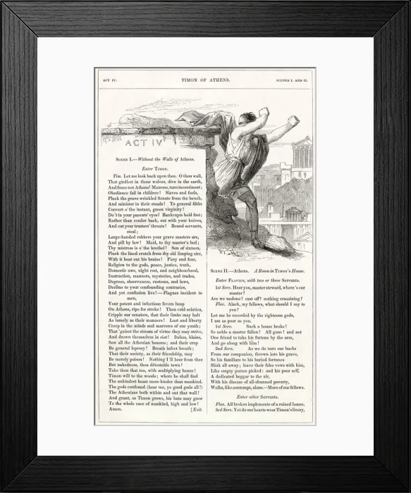 Framed Print : Illustration, Timon of Athens, by William Shakespeare Framed Print : Illustration, Timon of Athens, by William Shakespeare