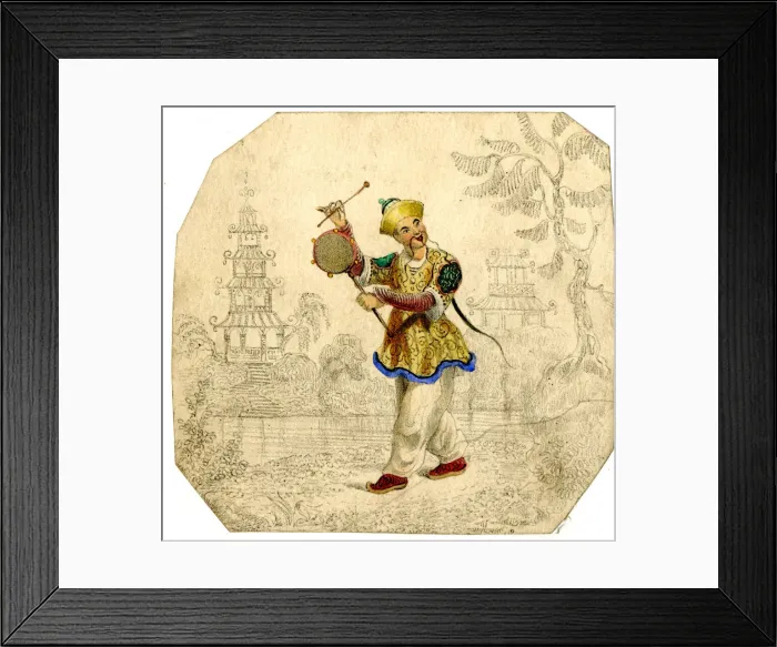 Framed Print : Chinese Tambourine Musician Framed Print : Chinese Tambourine Musician