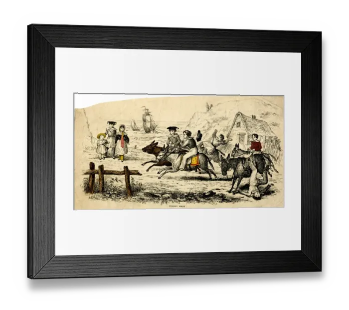 Framed Print : Donkey Race on the Beach Framed Print : Donkey Race on the Beach