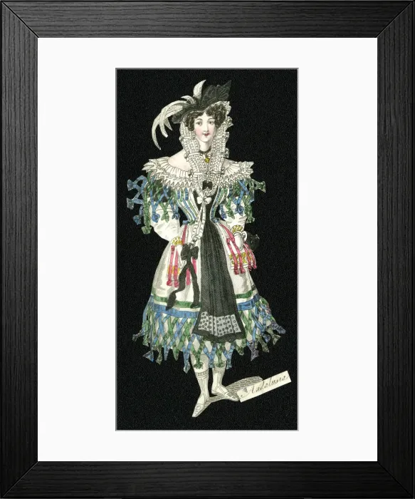 Framed Print : Womens Costumes of Europe - Andalusia, Spain Framed Print : Womens Costumes of Europe - Andalusia, Spain