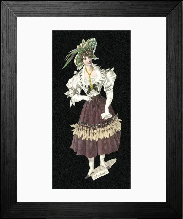 Framed Print : Womens Costumes of Europe - Bachette Framed Print : Womens Costumes of Europe - Bachette
