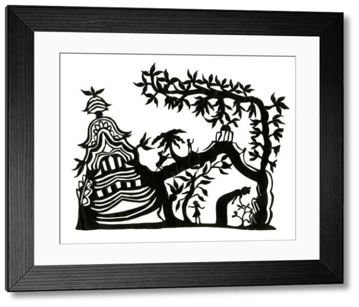 Framed Print : Paper cutout silhouette