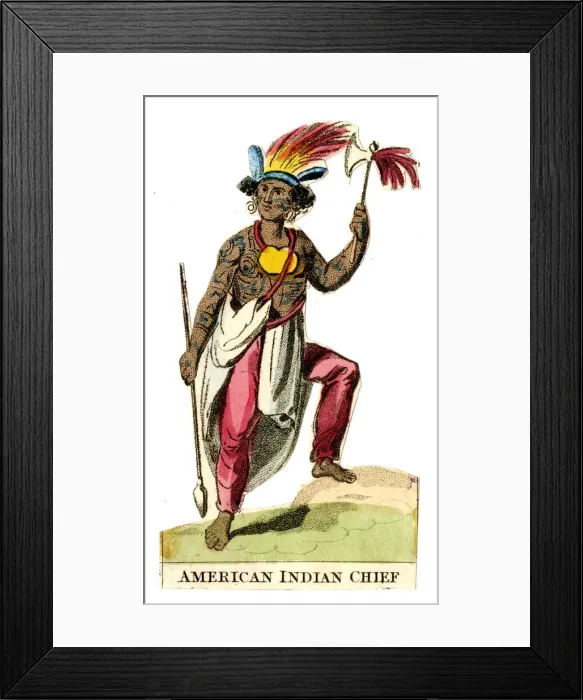 Framed Print : Scrap, Peoples of the World - Native American Indian Chief Framed Print : Scrap, Peoples of the World - Native American Indian Chief