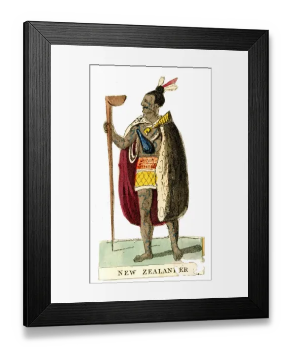 Framed Print : Scrap, Peoples of the World - New Zealand Maori Framed Print : Scrap, Peoples of the World - New Zealand Maori