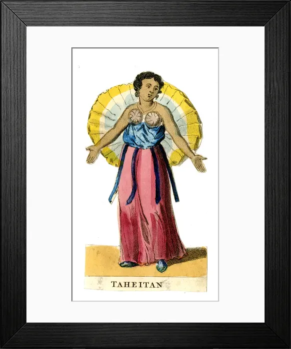 Framed Print : Scrap, Peoples of the World - Tahitian Woman Framed Print : Scrap, Peoples of the World - Tahitian Woman