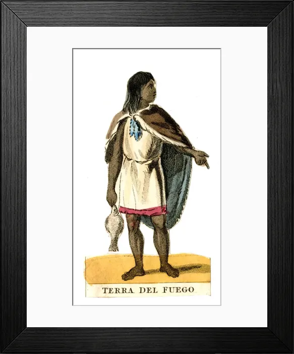 Framed Print : Scrap, Peoples of the World - Tierra del Fuego Framed Print : Scrap, Peoples of the World - Tierra del Fuego