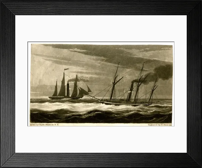 Framed Print : Steam ships at night with lights to the foremast head Framed Print : Steam ships at night with lights to the foremast head