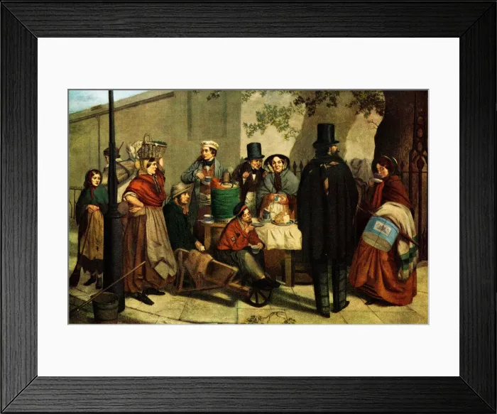 Framed Print : A Coffee Stall in London Framed Print : A Coffee Stall in London
