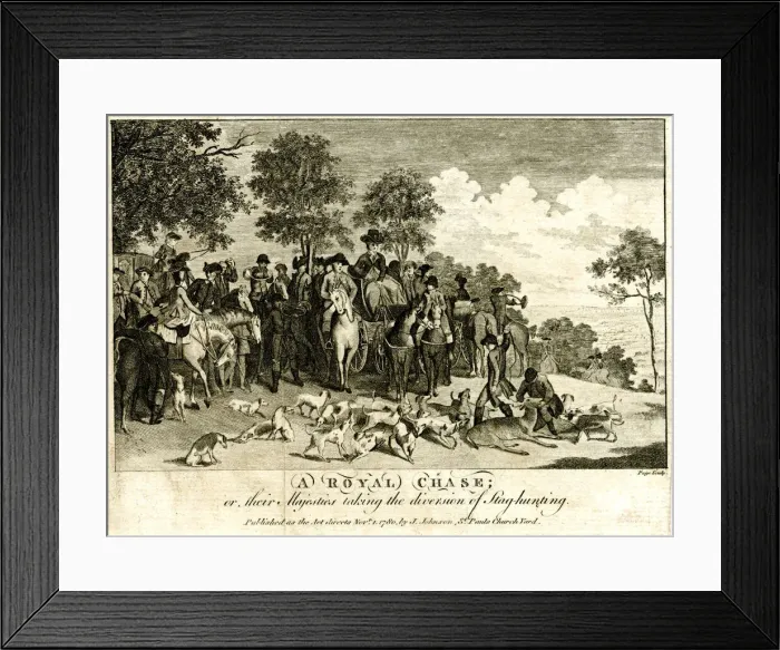 Framed Print : King George III and Queen Charlotte Stag Hunting Framed Print : King George III and Queen Charlotte Stag Hunting