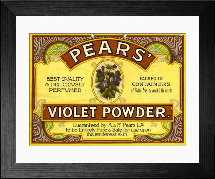 Framed Print : Advertising Showcard, A & F Pears, Violet Powder Framed Print : Advertising Showcard, A & F Pears, Violet Powder
