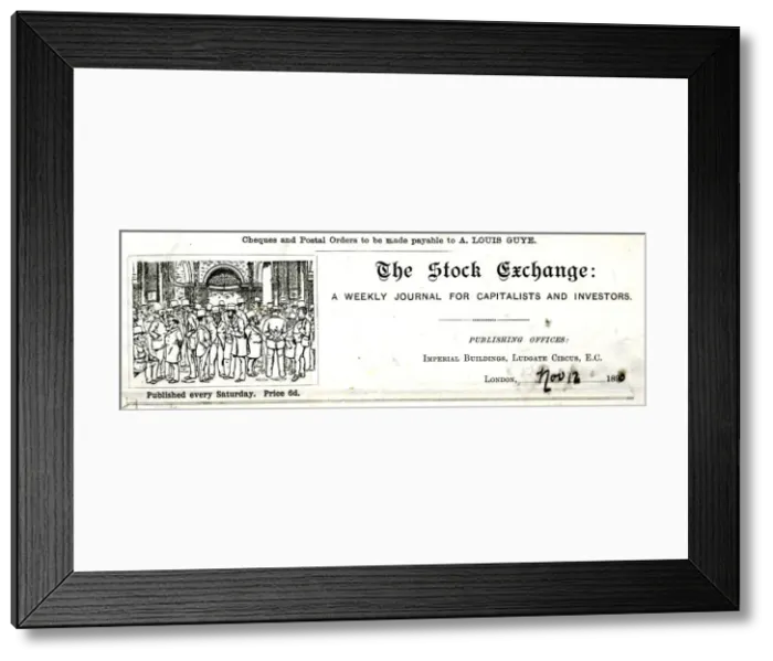Framed Print : Stationery, The Stock Exchange, weekly journal Framed Print : Stationery, The Stock Exchange, weekly journal