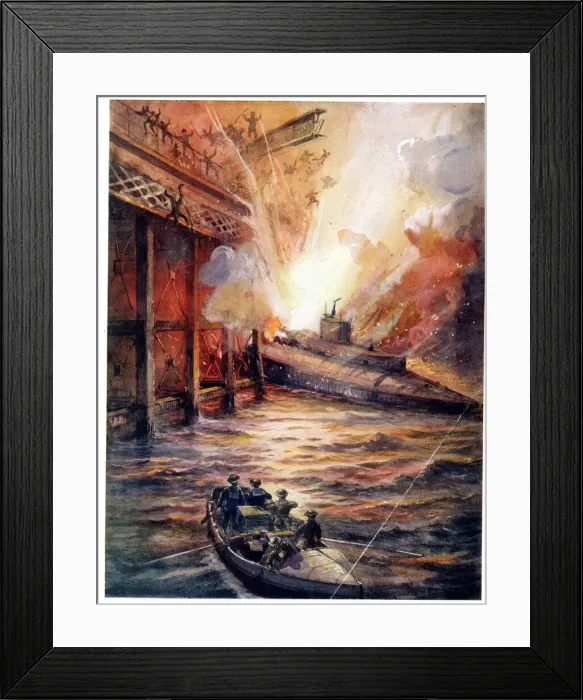 Framed Print : British submarine C3 at Zeebrugge, Netherlands, WW1 Framed Print : British submarine C3 at Zeebrugge, Netherlands, WW1