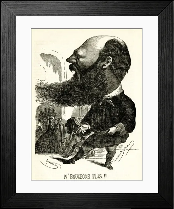 Framed Print : Caricature, Andre Disderi, French photographer Framed Print : Caricature, Andre Disderi, French photographer