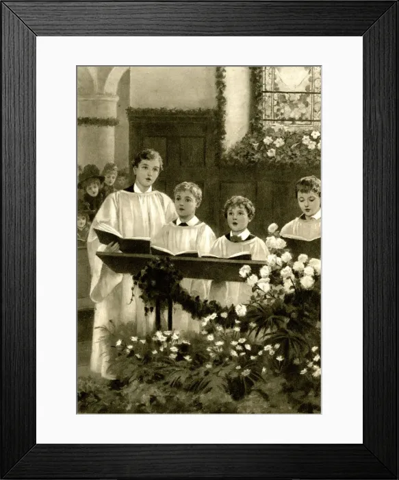 Framed Print : Christmas morning - choirboys singing in church Framed Print : Christmas morning - choirboys singing in church