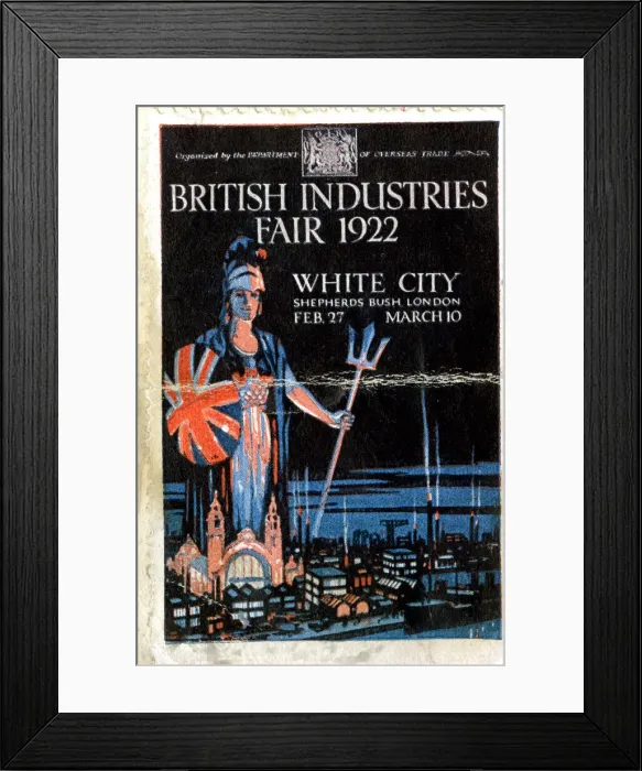 Framed Print : Cinderella stamp, British Industries Fair, White City, 1922 Framed Print : Cinderella stamp, British Industries Fair, White City, 1922