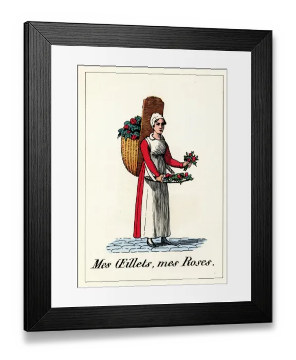 Framed Print : Cries of Paris - flower seller Framed Print : Cries of Paris - flower seller