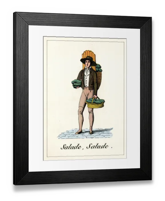 Framed Print : Cries of Paris - salad seller Framed Print : Cries of Paris - salad seller